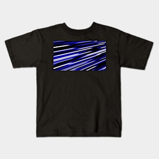 Blue stripes moving from left to right in a diagonal line Kids T-Shirt